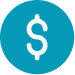 blue dollar sign icon